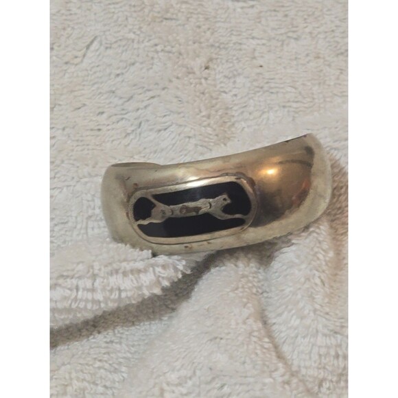 Vintage Silver Mexican Cuff Bracelet With Jaguar 26g - Picture 1 of 6